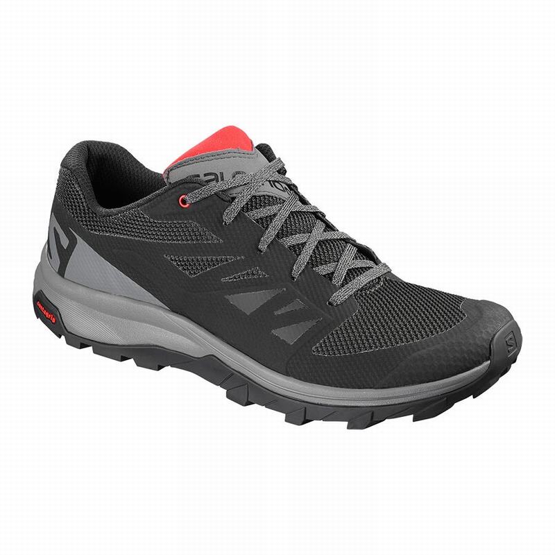 Salomon Israel OUTLINE - Mens Hiking Shoes - Black/Red (GKMT-45290)